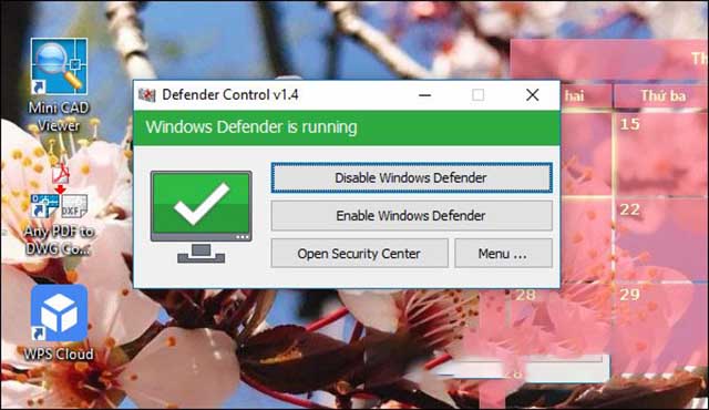 Bật – tắt Windows Defender qua phần mềm 3