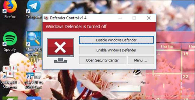 Bật – tắt Windows Defender qua phần mềm 4