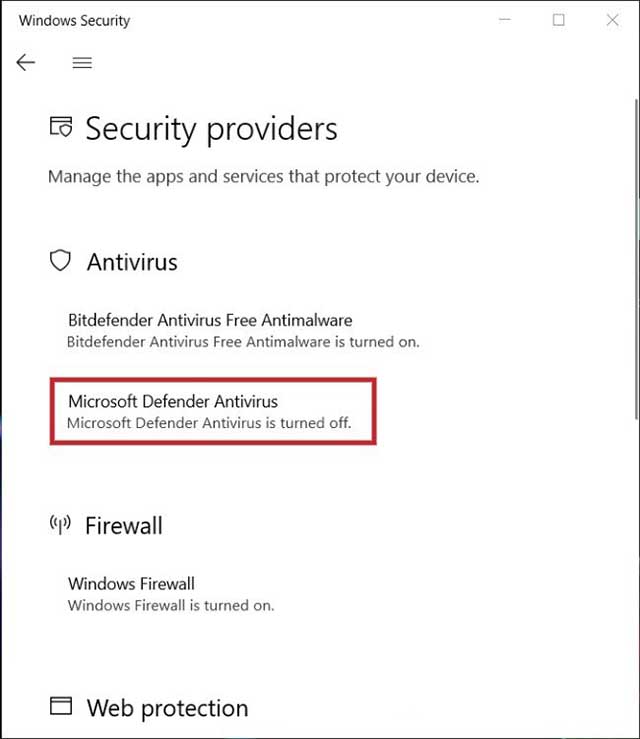 Tắt Windows Defender bằng cách dùng phần mềm diệt virus khác 3