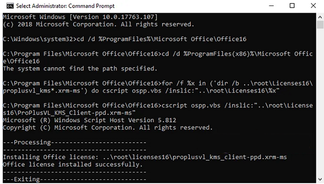 kích hoạt office 365 bằng Command Prompt-3