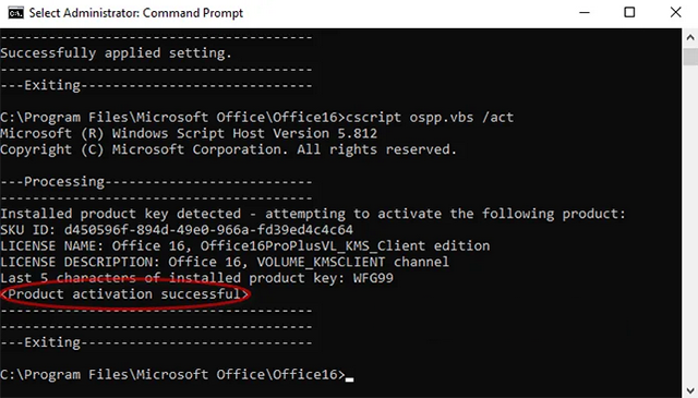 kích hoạt office 365 bằng Command Prompt-4
